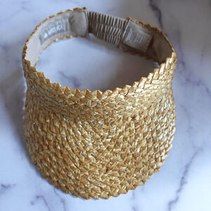 Hemlock Hat Company Hat Visor Strap Back Straw Raffia Sun Beach One Size Womens